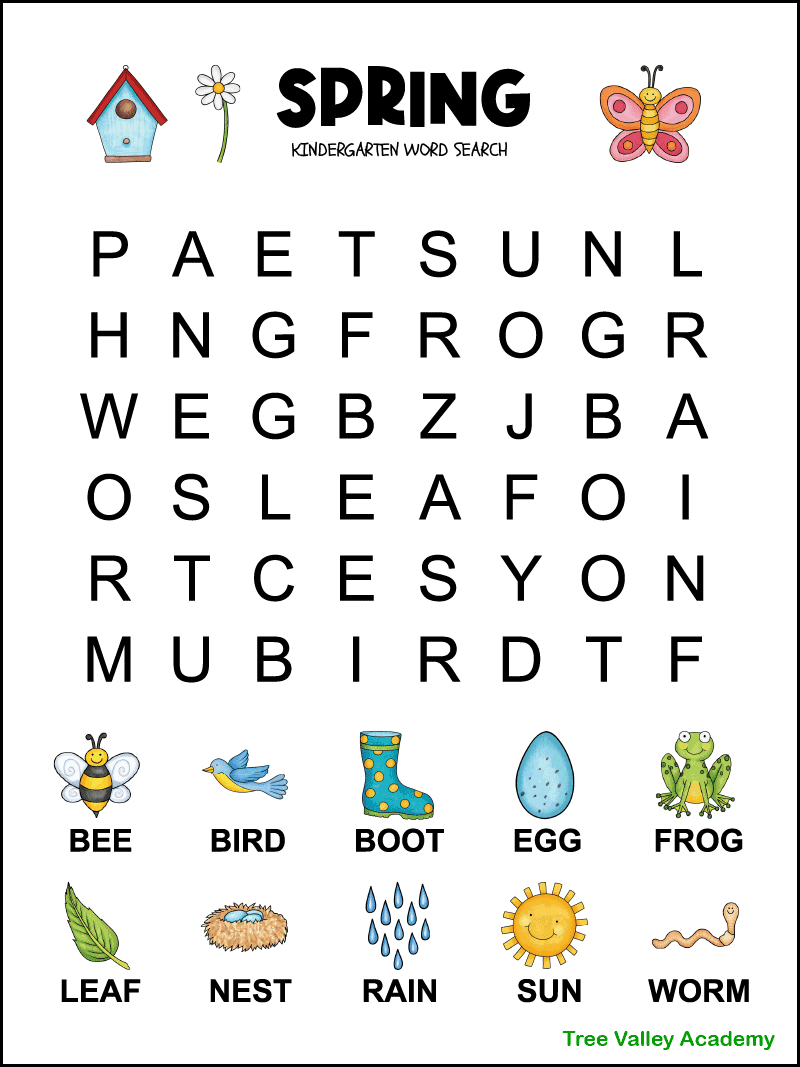 Free Printable Word Searches For Kindergarten - Free Printable Kindergarten Word Search - PrintHub SC