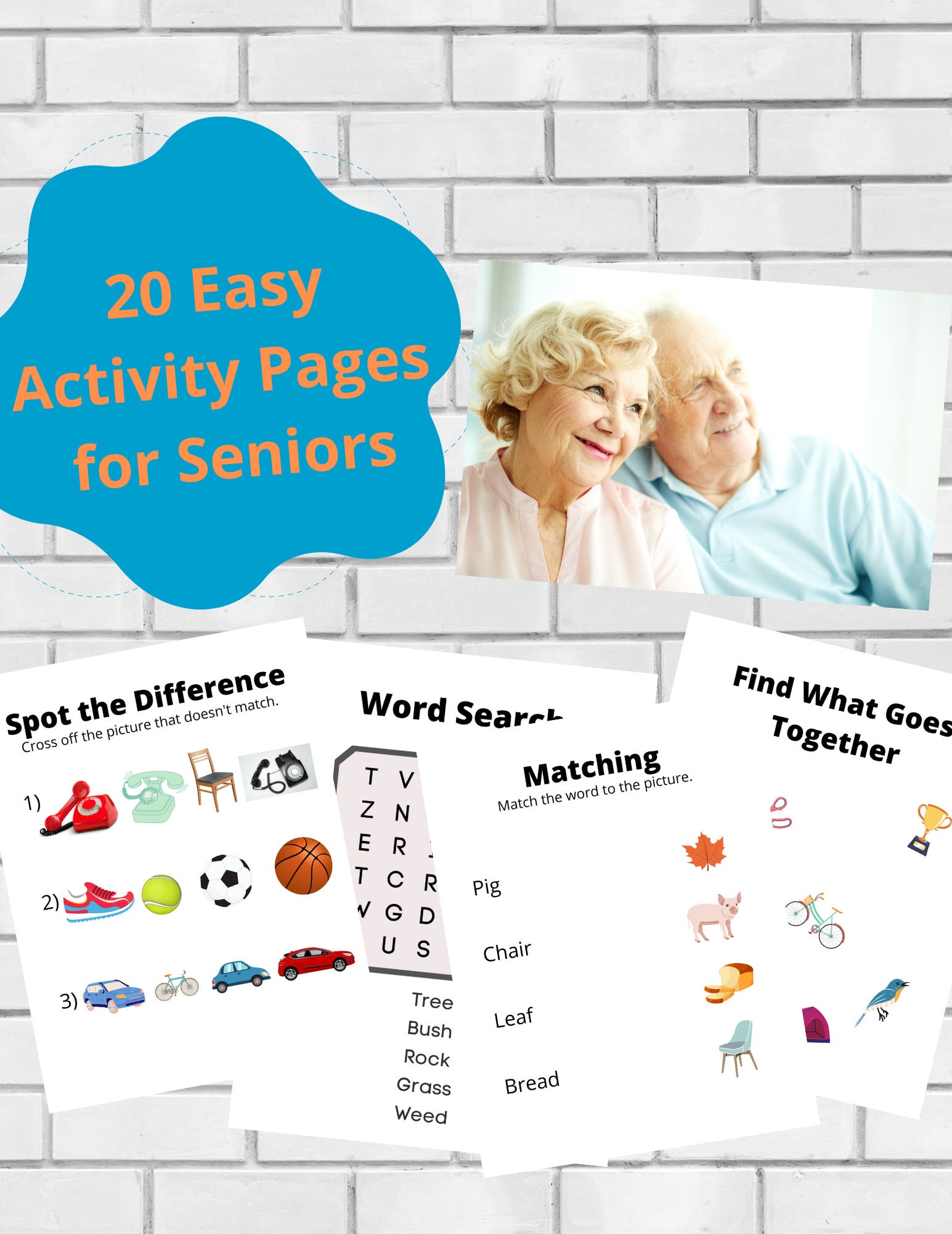 Free Printable Worksheets For Seniors - Printable Senior Games | INSTANT DOWNLOAD | Memory Care | Printable ...