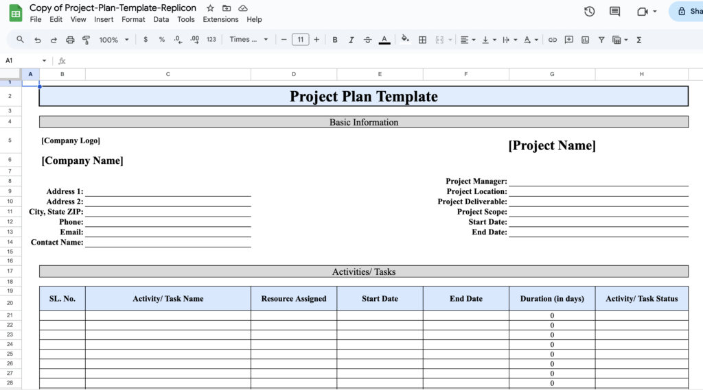 Free Project Plan Checklist Template – project plan template Free Project Plan Checklist Template - project plan template