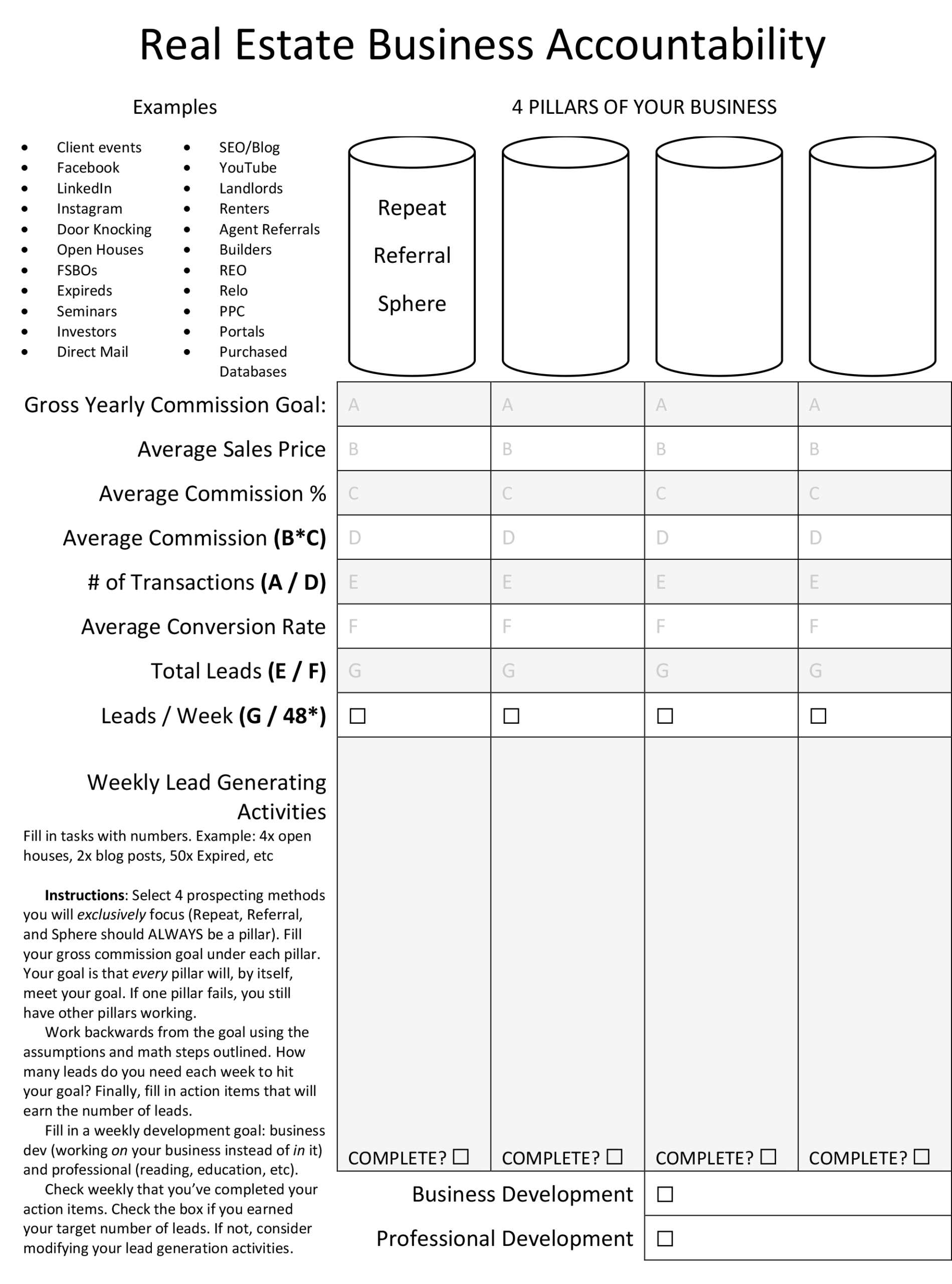 Free Real Estate To Do List Template - real estate accountability