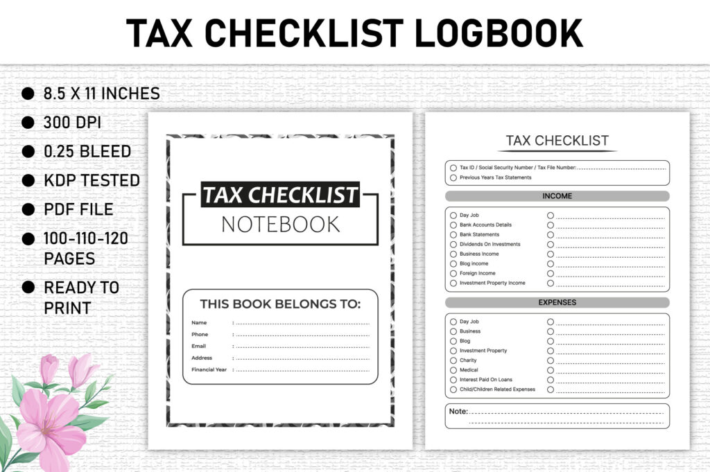 free tax checklist notebook for kdp free tax checklist notebook for kdp