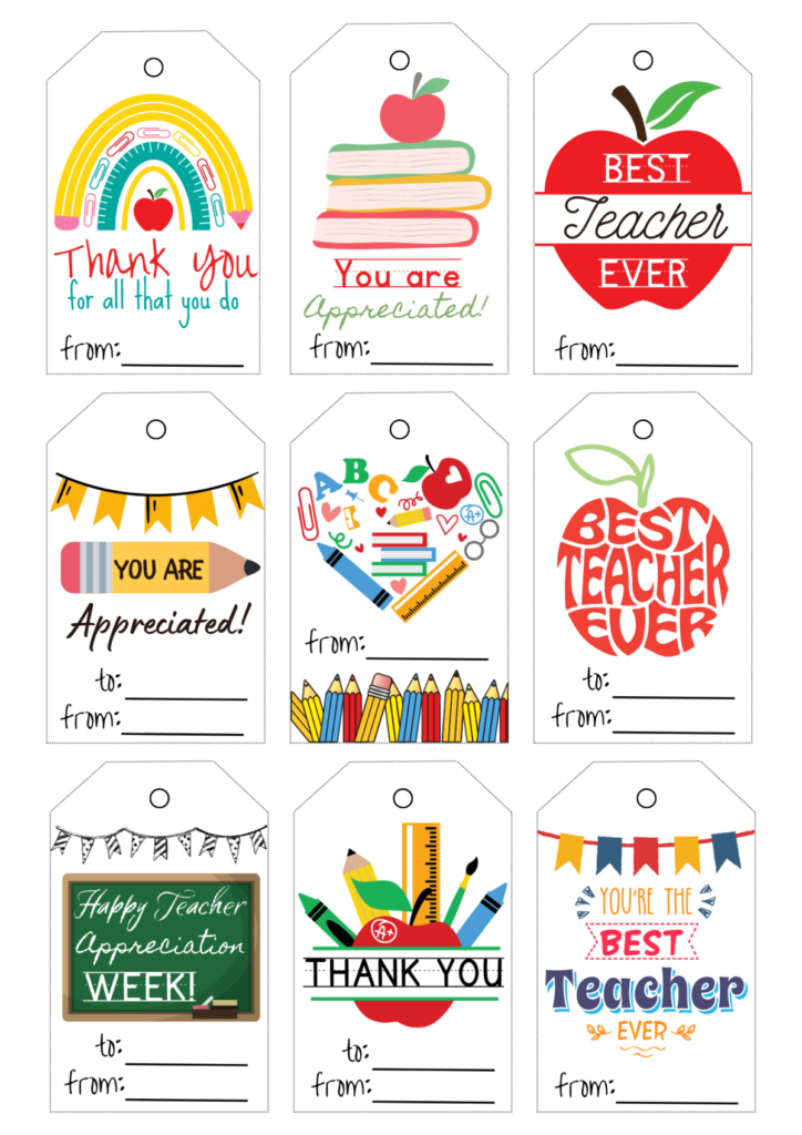 Free Teacher Gift Tag Printables – 20 free printable teacher appreciation tags – Artofit Free Teacher Gift Tag Printables - 20 free printable teacher appreciation tags – Artofit