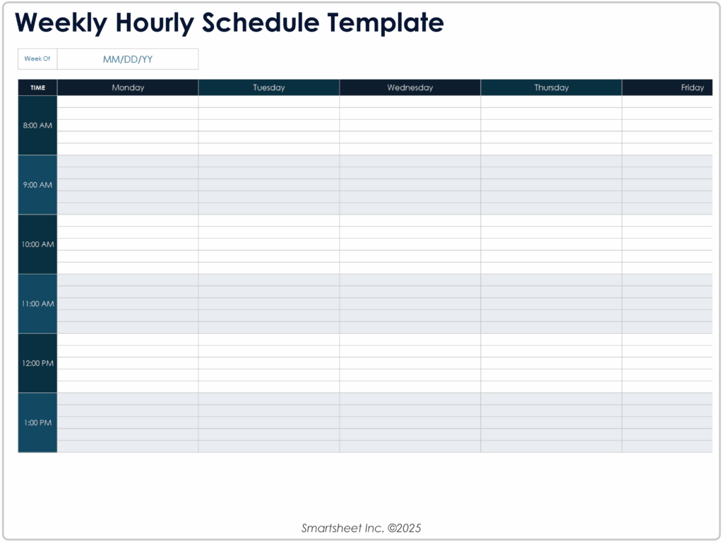 free weekly schedule templates excel