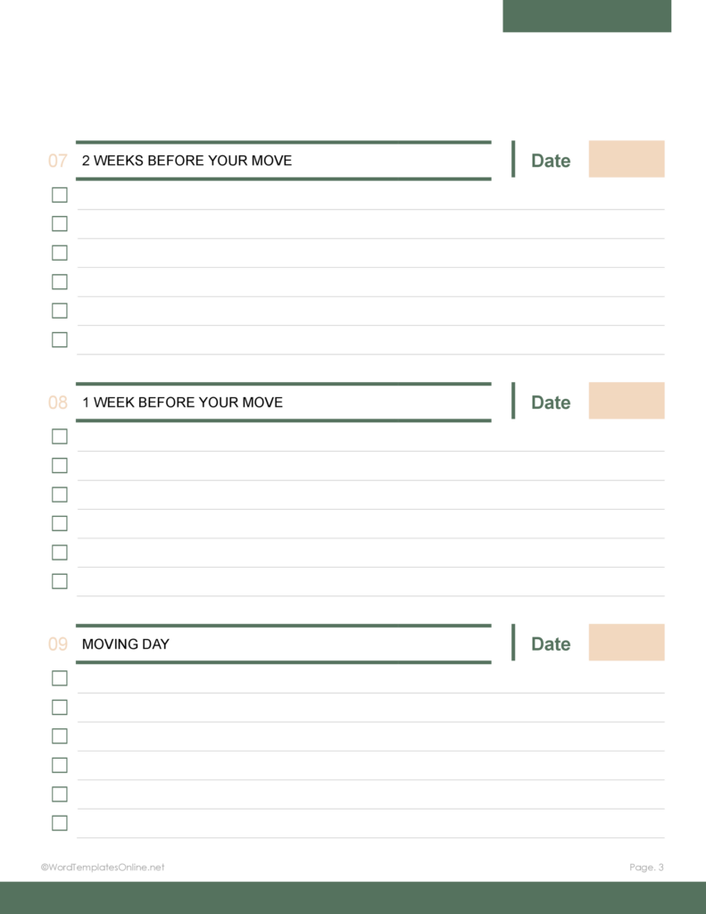 Free Word Template For Checklists - free moving checklist templates word excel