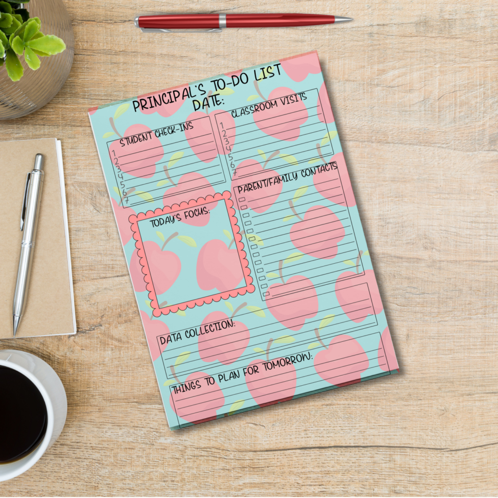 fully customizable daily principal to do list