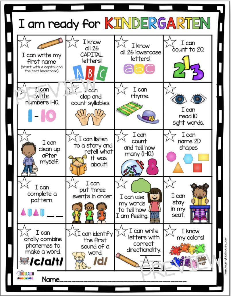 Getting Ready For Kindergarten Worksheets - Kindergarten Readiness Printables - Printable Calendars AT A GLANCE