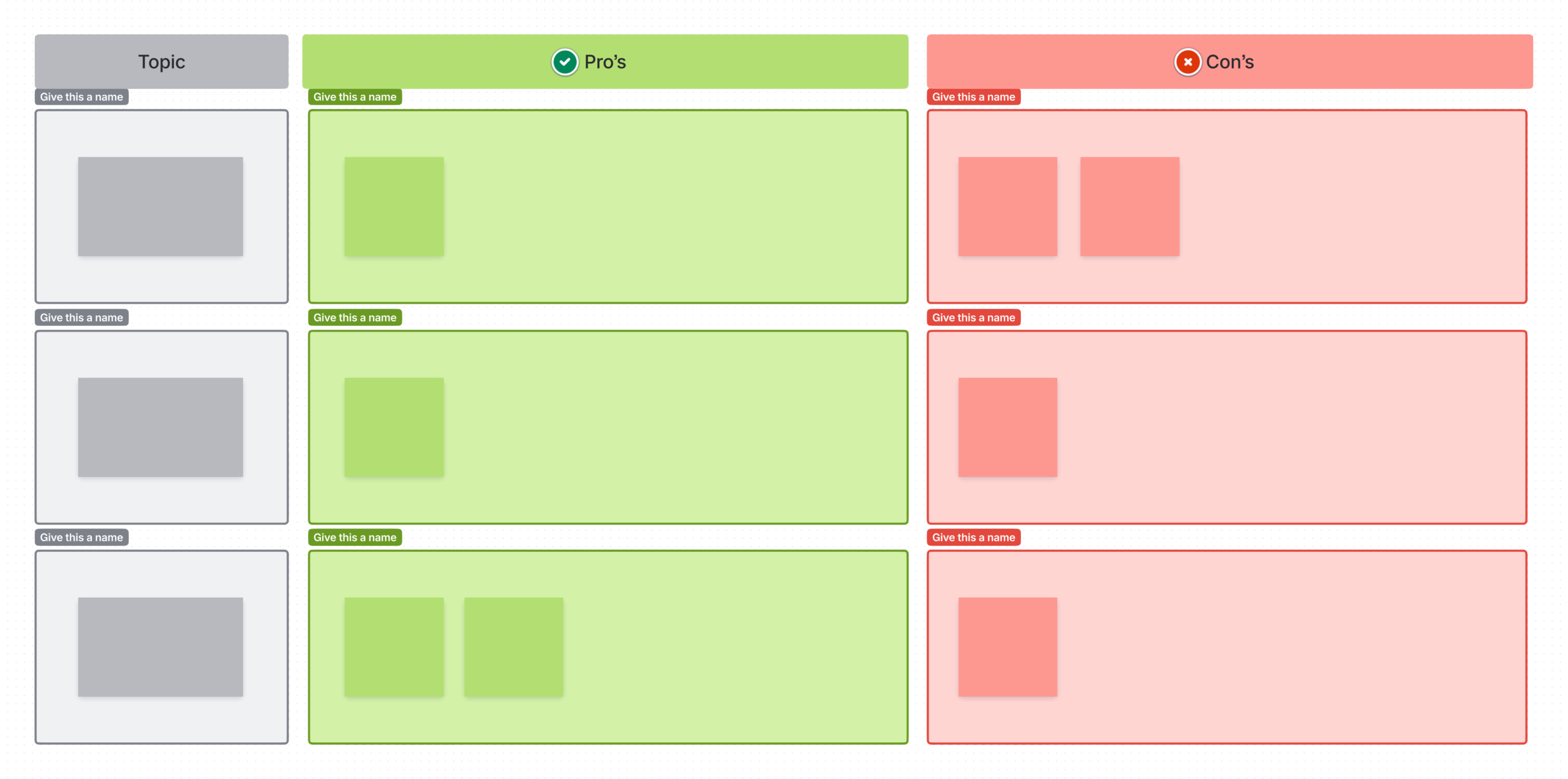 Good And Bad List Template - pros cons list