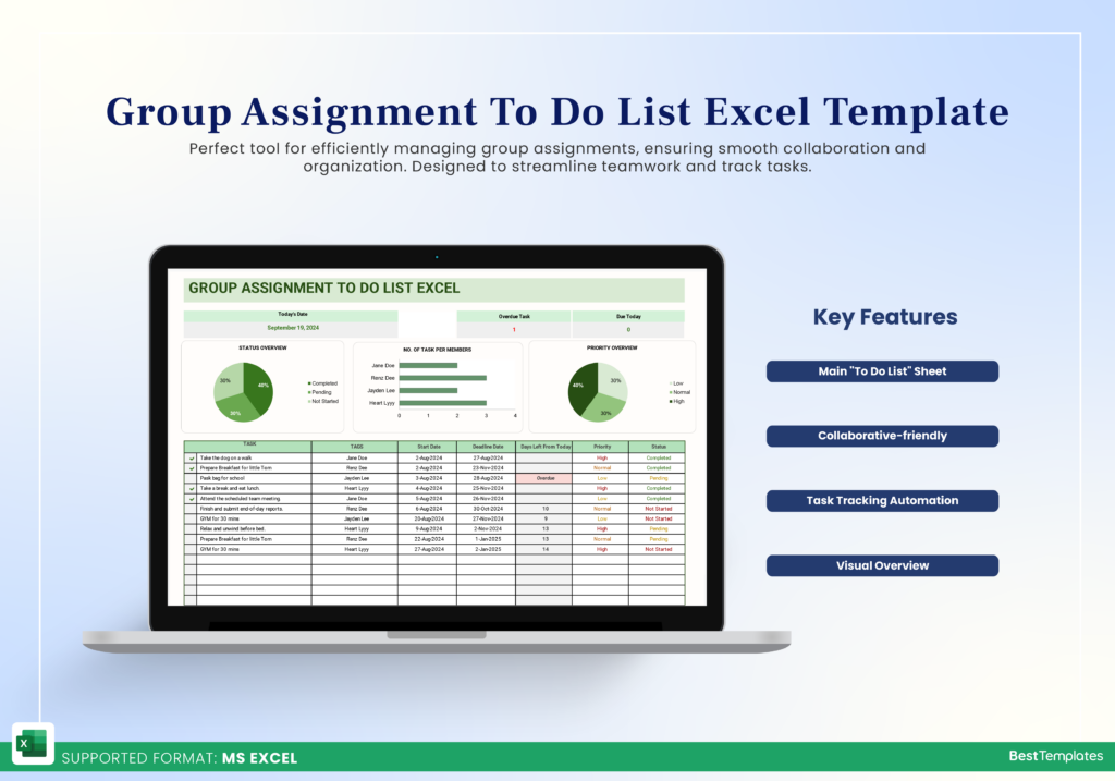 Group To Do List Template - group assignment to do list excel template
