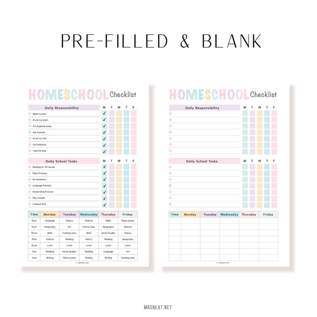 homeschool checklist template pdf homeschool checklist template pdf