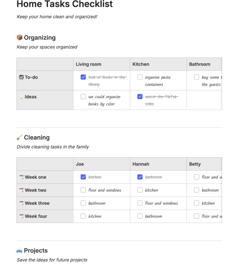 House Project To Do List Template - home tasks checklist