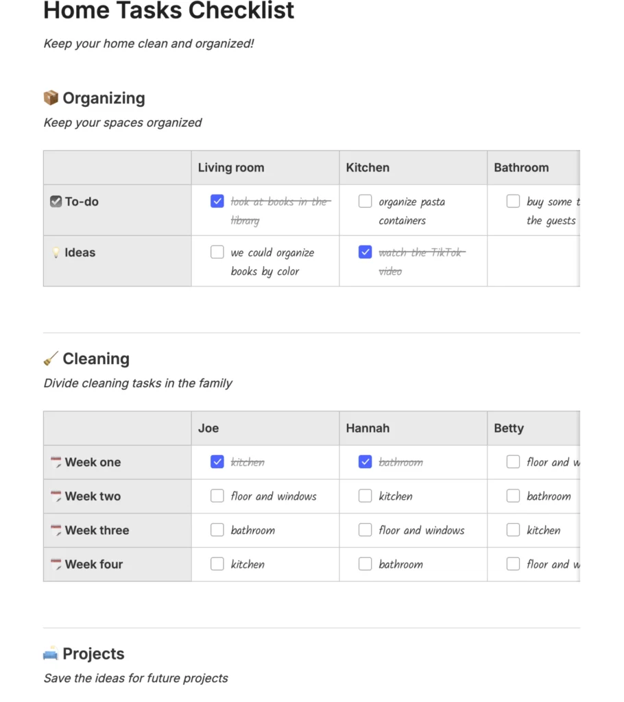 House Project To Do List Template - home tasks checklist