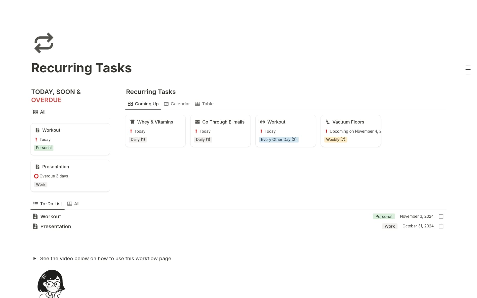 Ig Template Daily To Do List - recurring tasks to do list