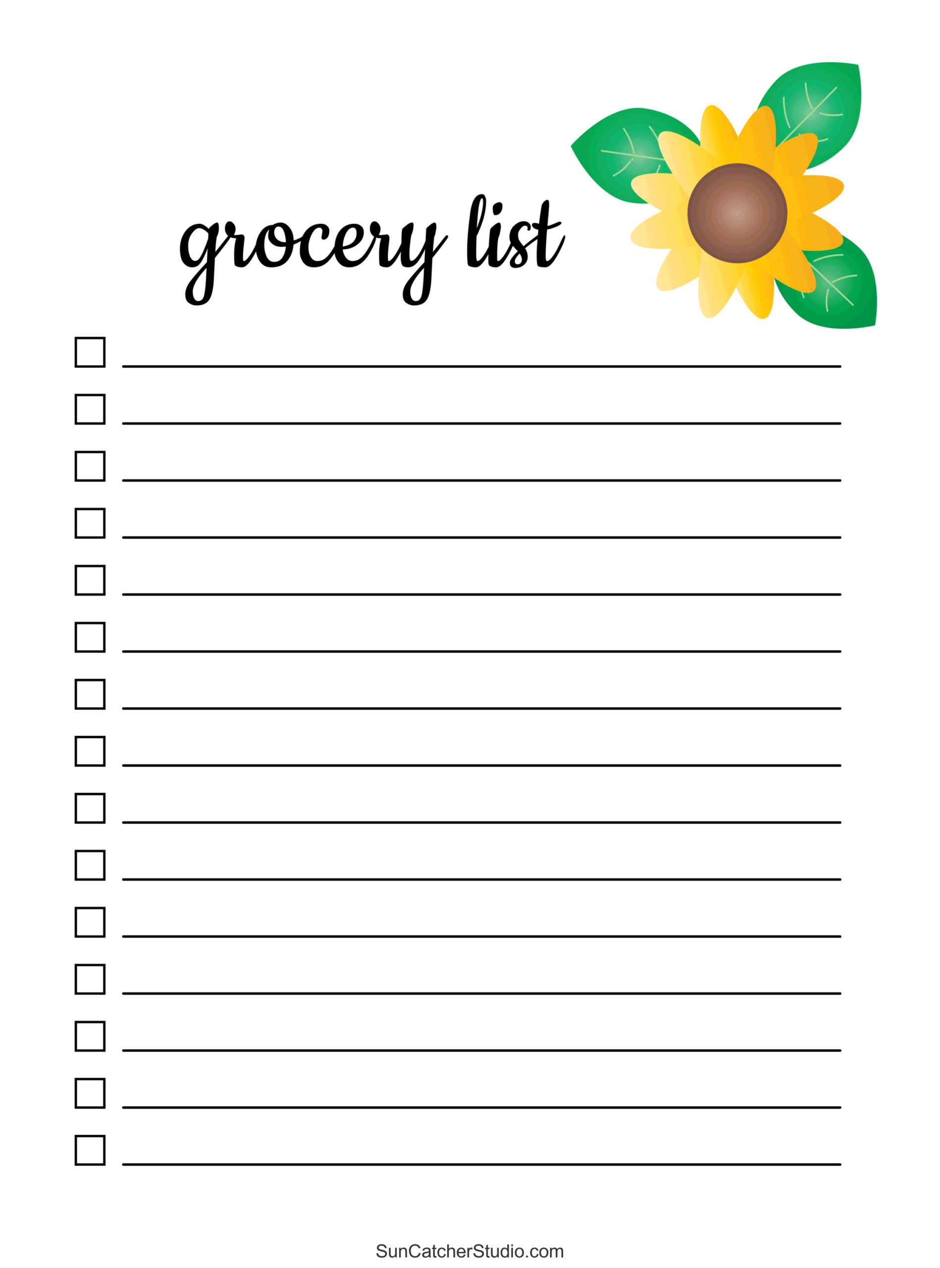 Items To Buy List Template - grocery list