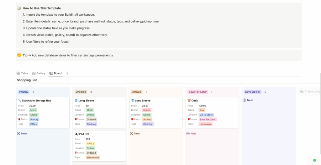 Items To Order List Template - shopping list template