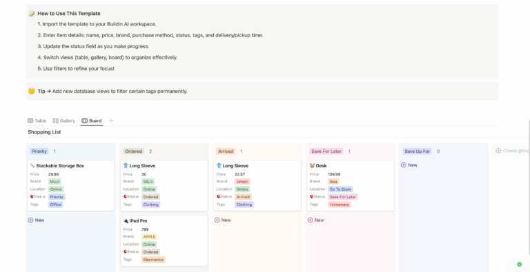 Items To Order List Template - shopping list template