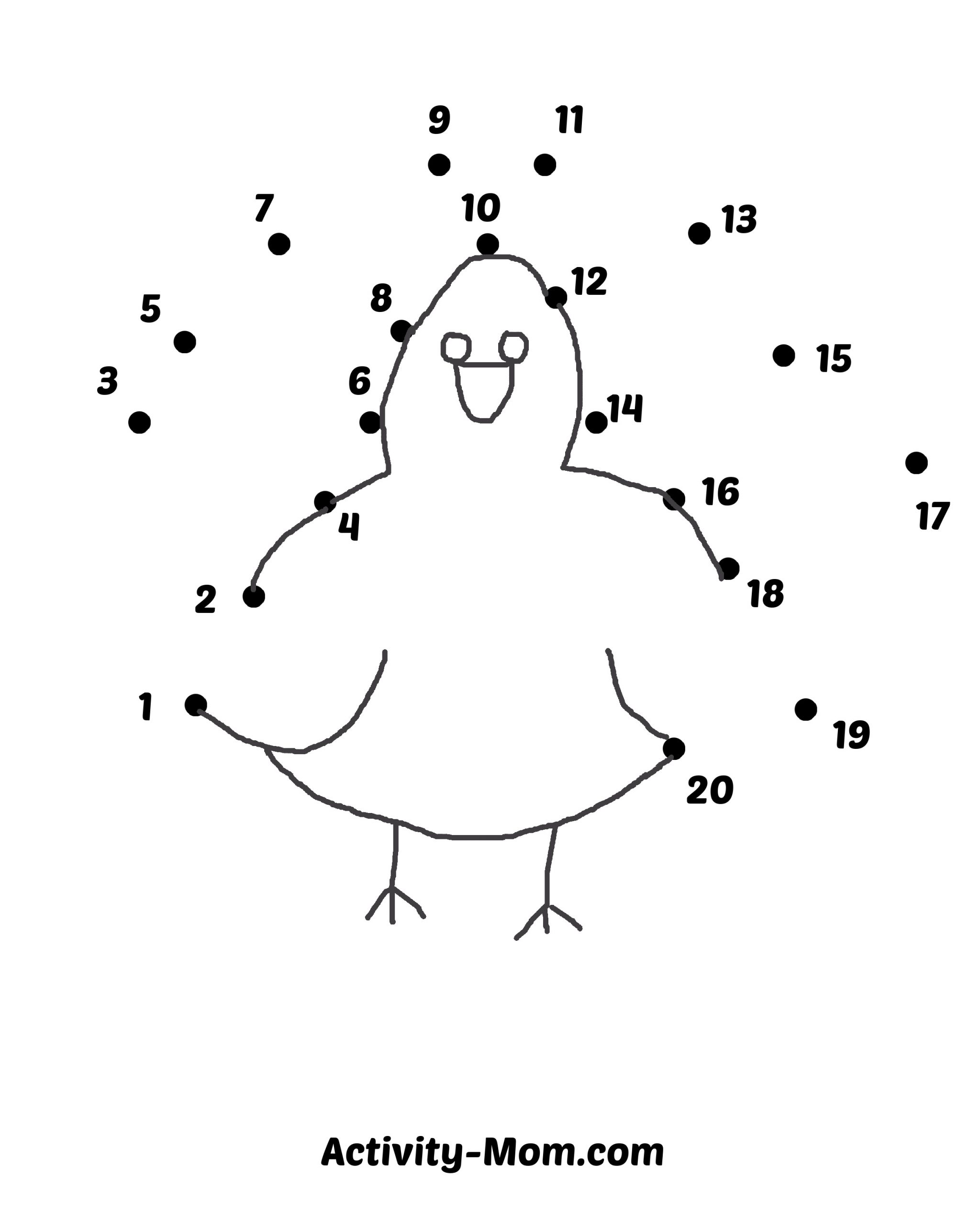 Join The Dots 1 To 20 - dot to dot printables