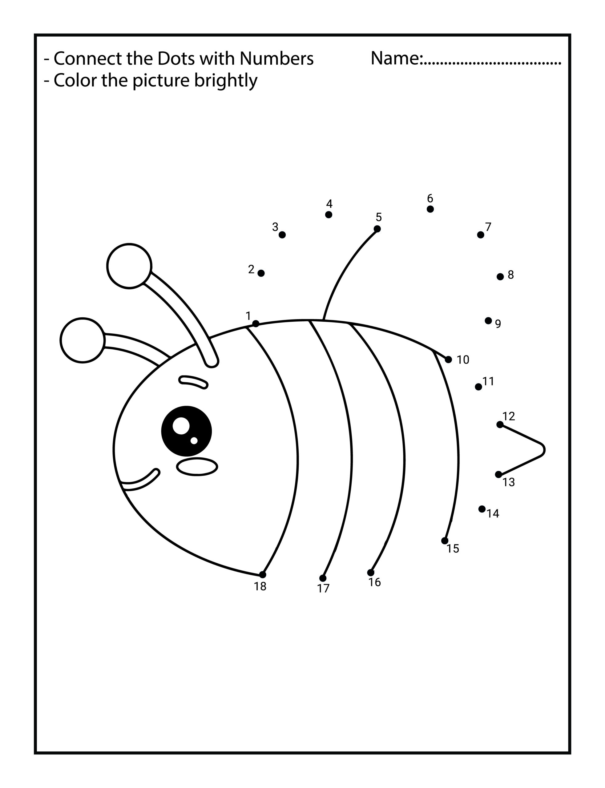 Join The Dots Worksheets For Kindergarten - Connect The Dots Animals