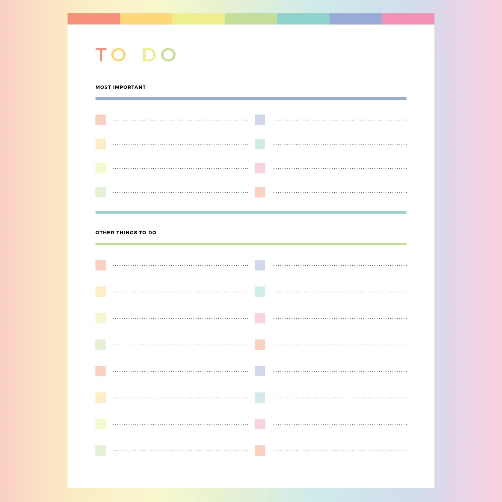 Kid To Do List Template Printable - printable to do list for kids
