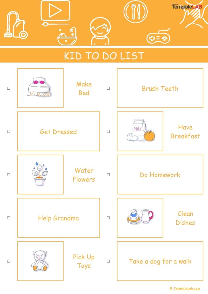 Kids To Do List Templates - to do list checklist templates