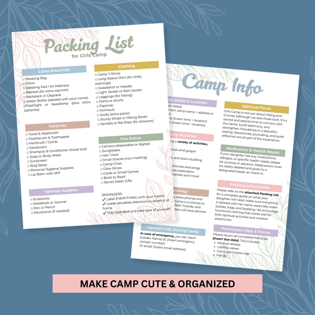 lds girls camp packing list girls camp 55329 lds girls camp packing list girls camp 55329