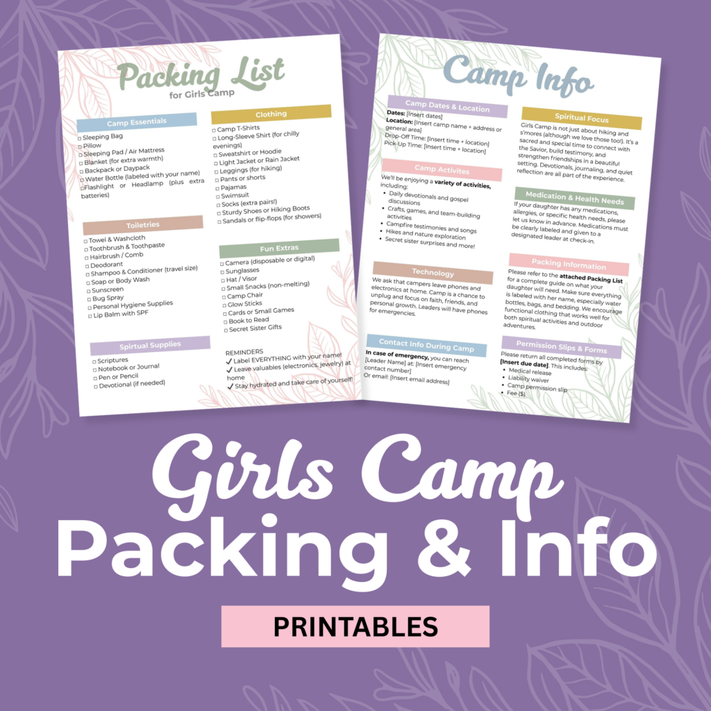 lds girls camp packing list girls camp 55329 lds girls camp packing list girls camp 55329