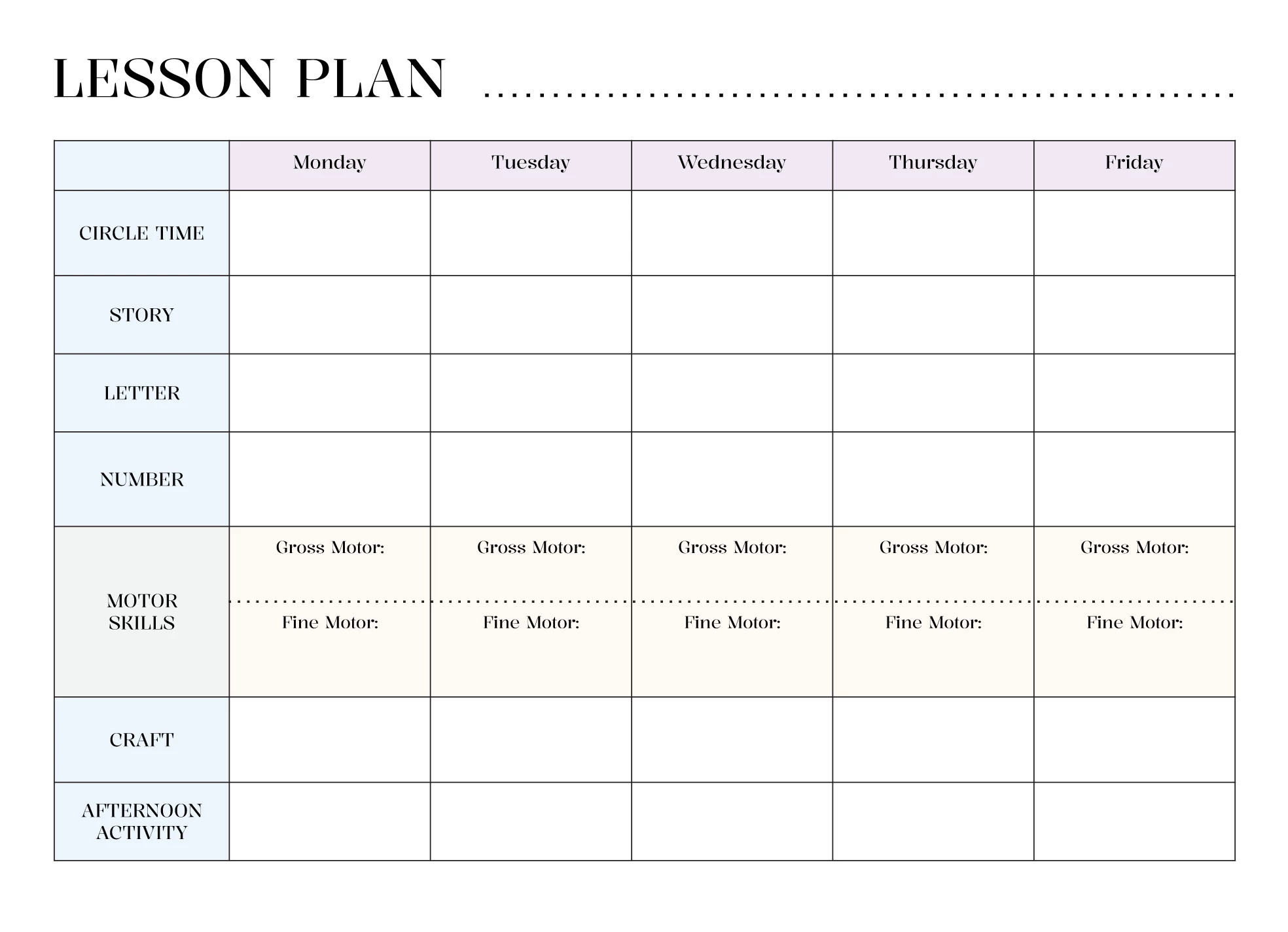 Lesson Plan Template With Checklist - lesson plan templates