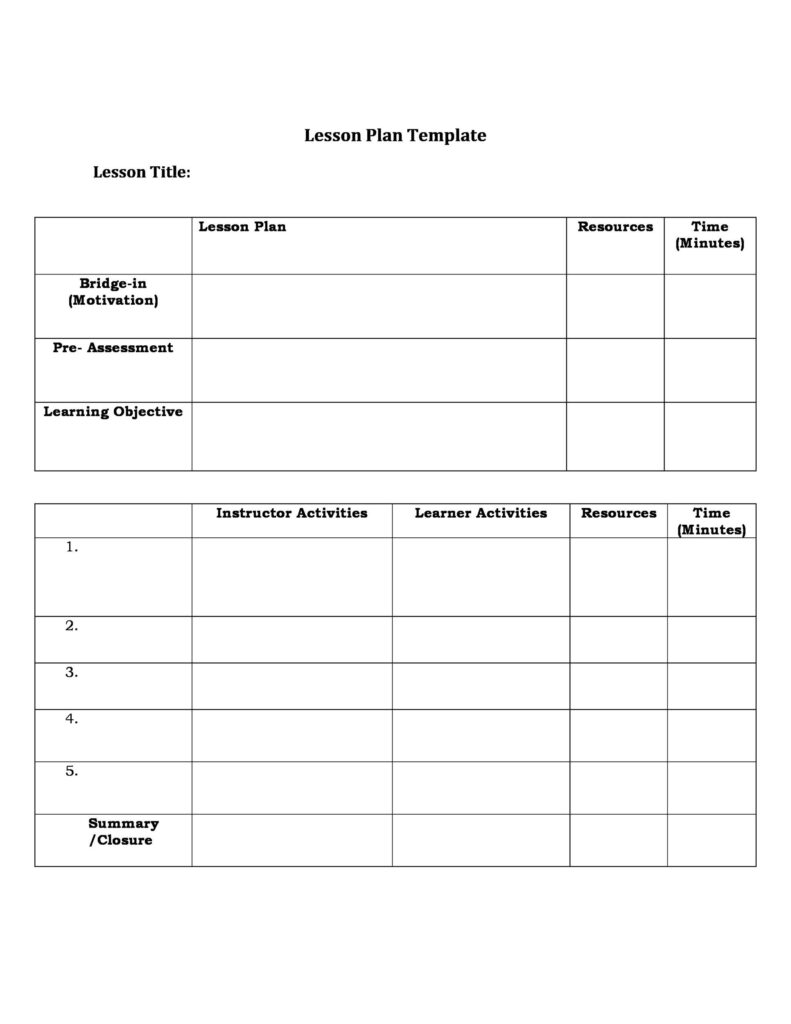 lesson plan templates
