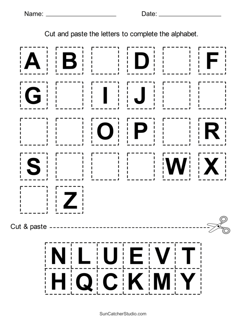 Letter I Cut And Paste Worksheet for Kids Engaging Letter I Cut And Paste worksheet for children to learn the alphabet