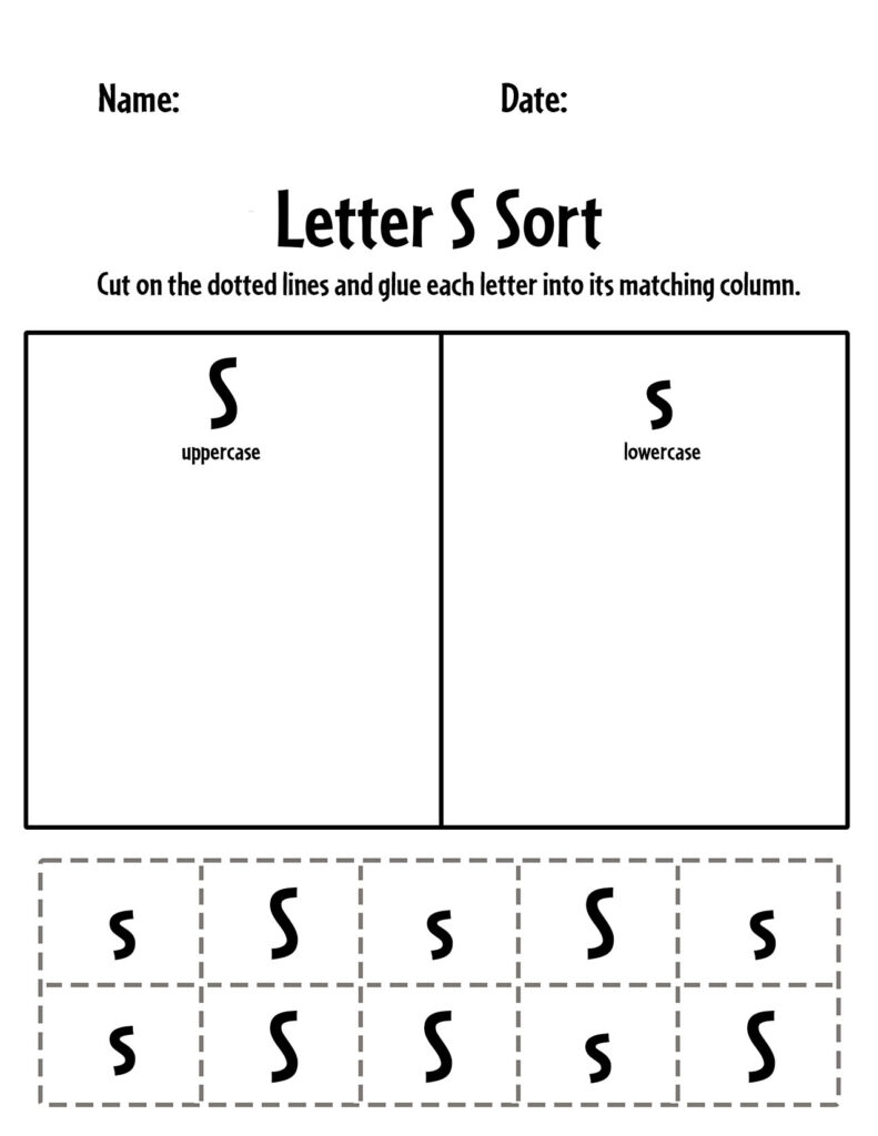 Letter S Cut And Paste Worksheet – FREE Letter S Worksheets for Preschool ⋆ The Hollydog Blog Letter S Cut And Paste Worksheet - FREE Letter S Worksheets for Preschool ⋆ The Hollydog Blog