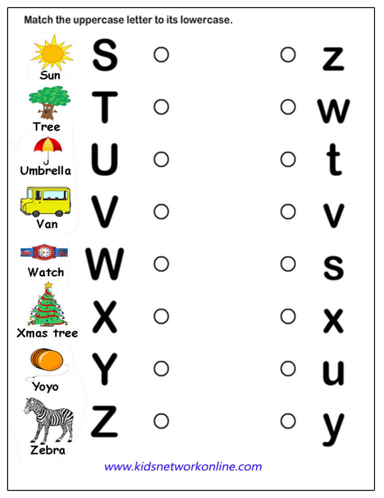 Matching Capital And Lowercase Letters - Alphabets:Match Uppercase To Lowercase Letters - Worksheets Library
