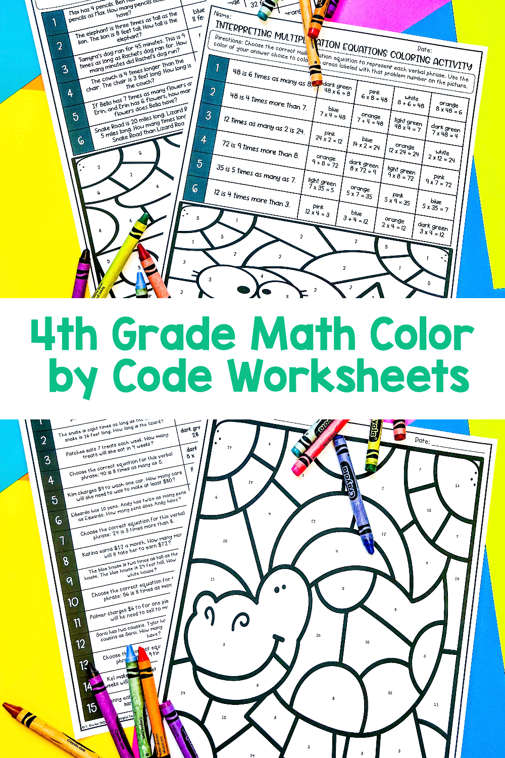 Math Color By Number 4th Grade - 4th Grade Math Worksheets | 4th grade guided math worksheets, Fourth ...