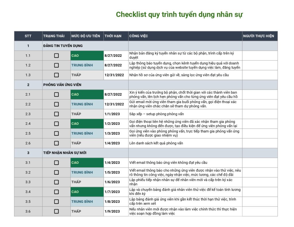 mau checklist cong viec mau checklist cong viec