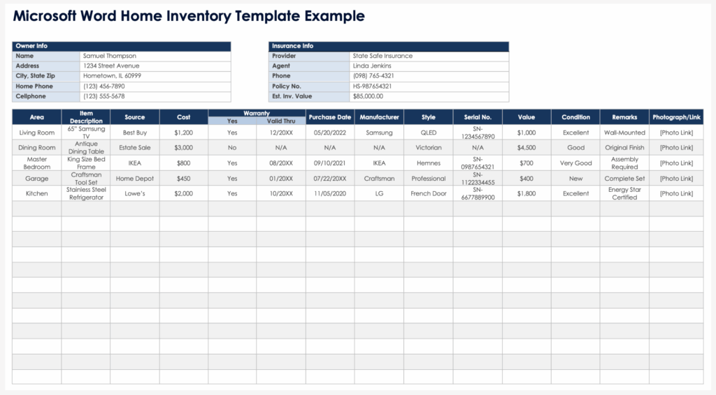 microsoft word inventory templates microsoft word inventory templates