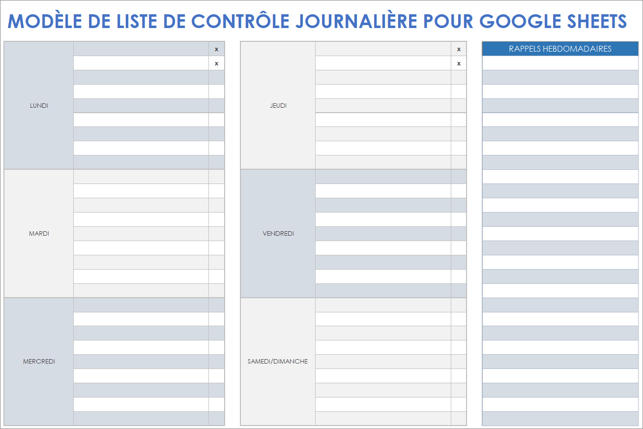 Modèle Checklist Vierge À Imprimer - google sheets checklist templates