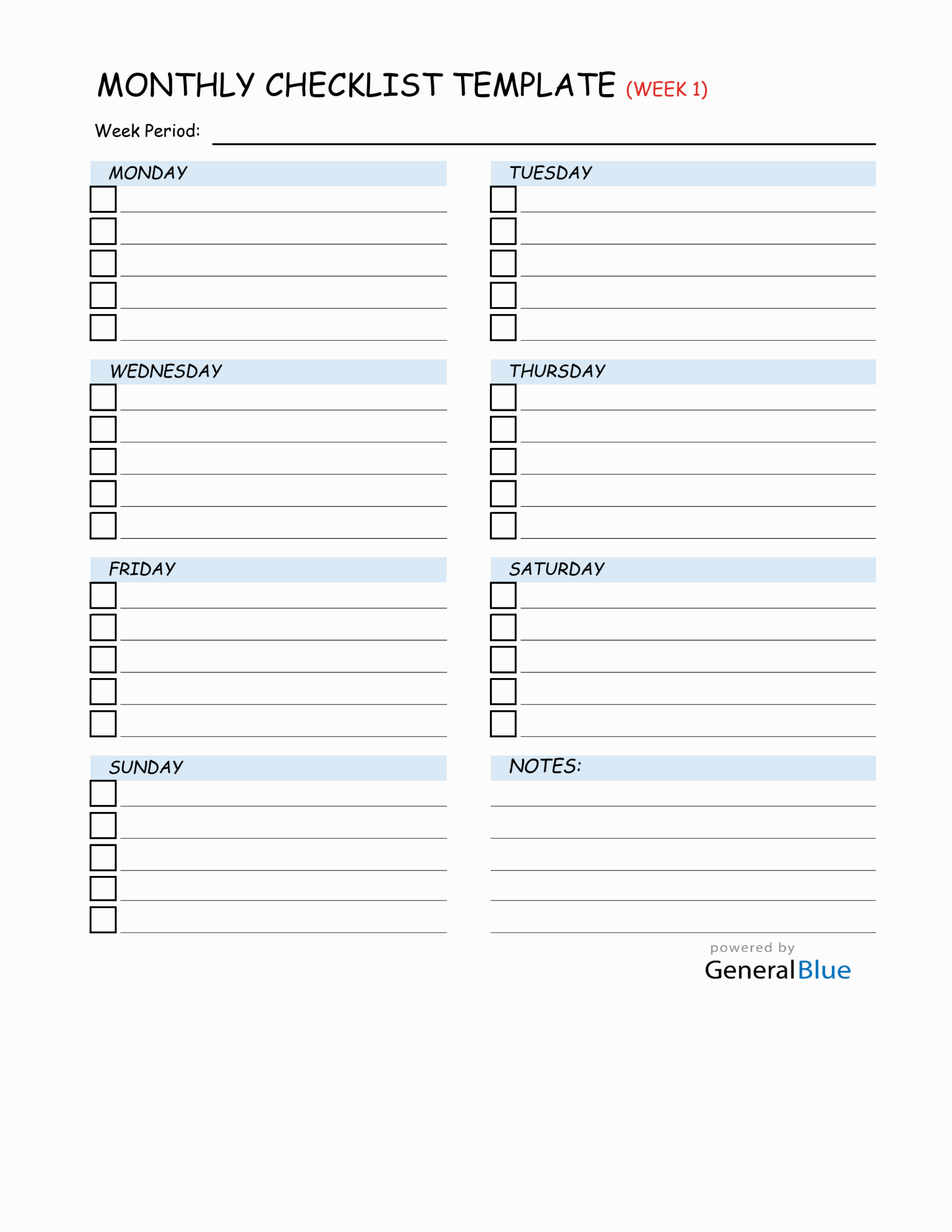 Monthly To Do List Template Checklist - t32qkh14p