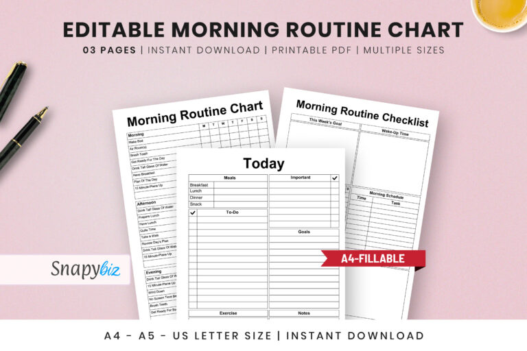 Morning To Do Check List Editable - free printable morning routine checklist