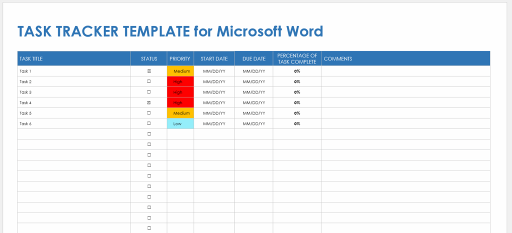 ms word task list templates ms word task list templates