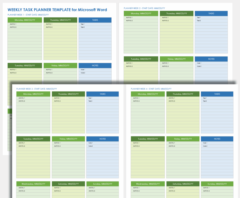 ms word task list templates
