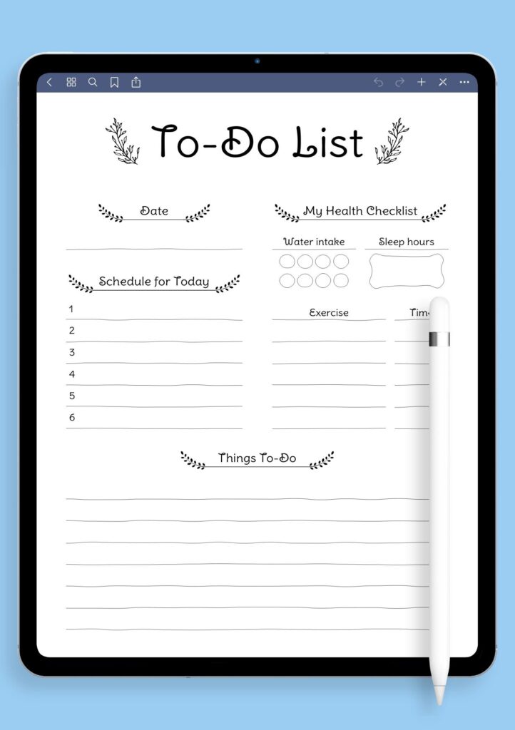 My Daily To Do List Template - daily to do list