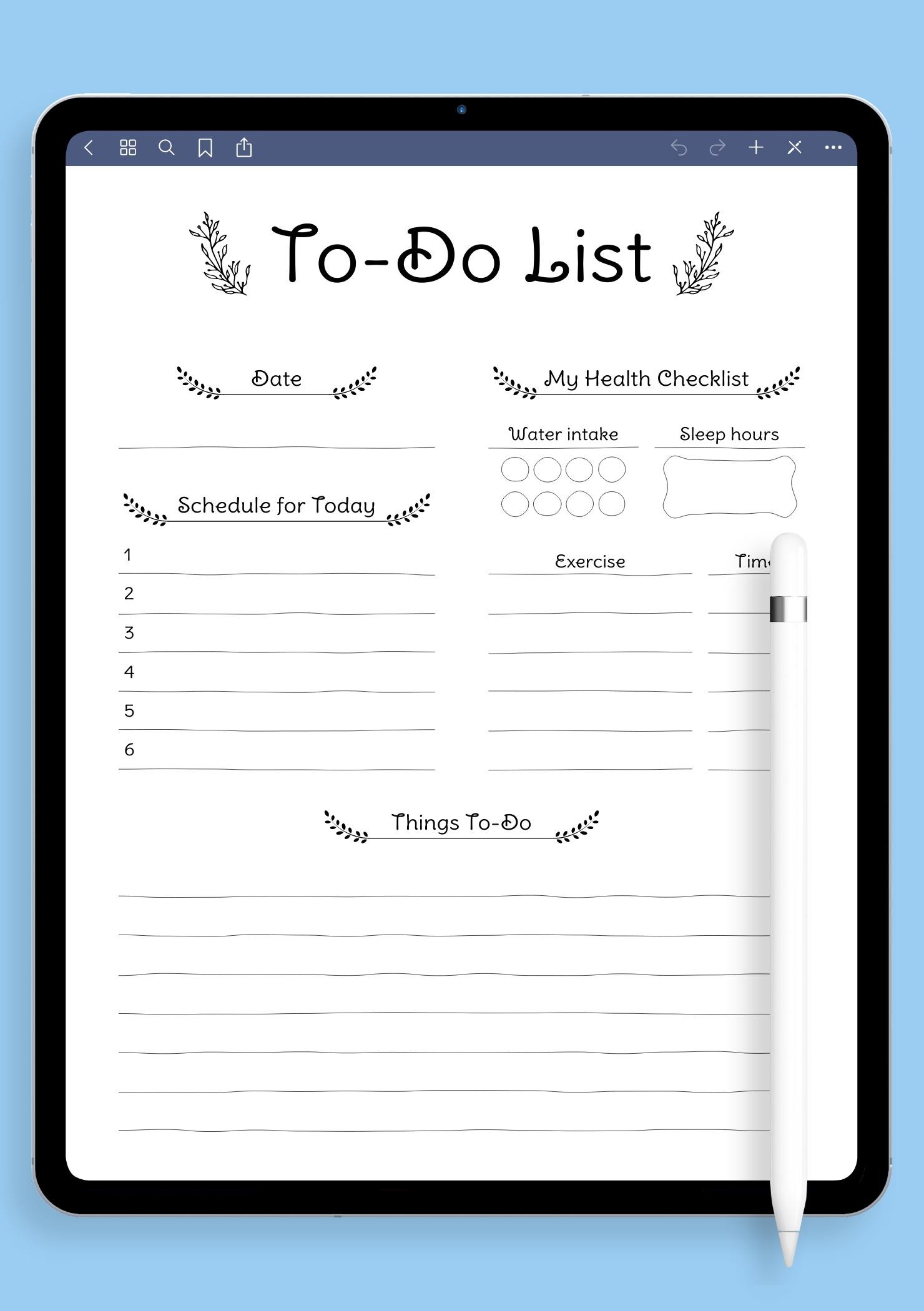 My Daily To Do List Template - daily to do list