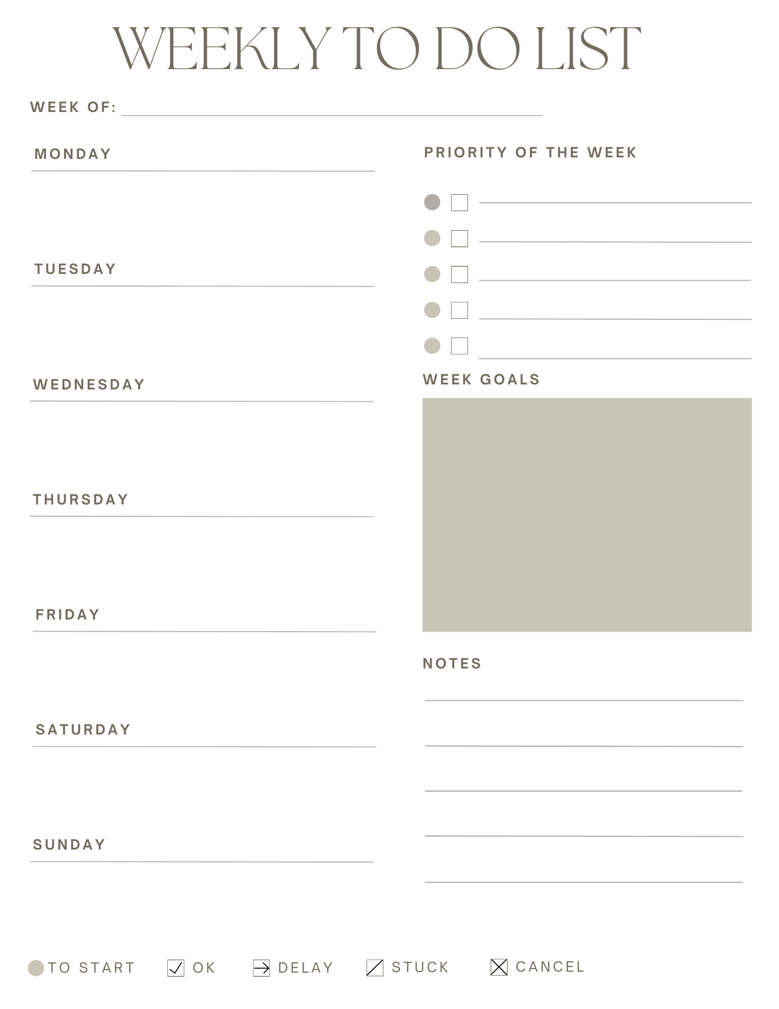 Nice To Do List Template - dailyweeklymontly to do lists