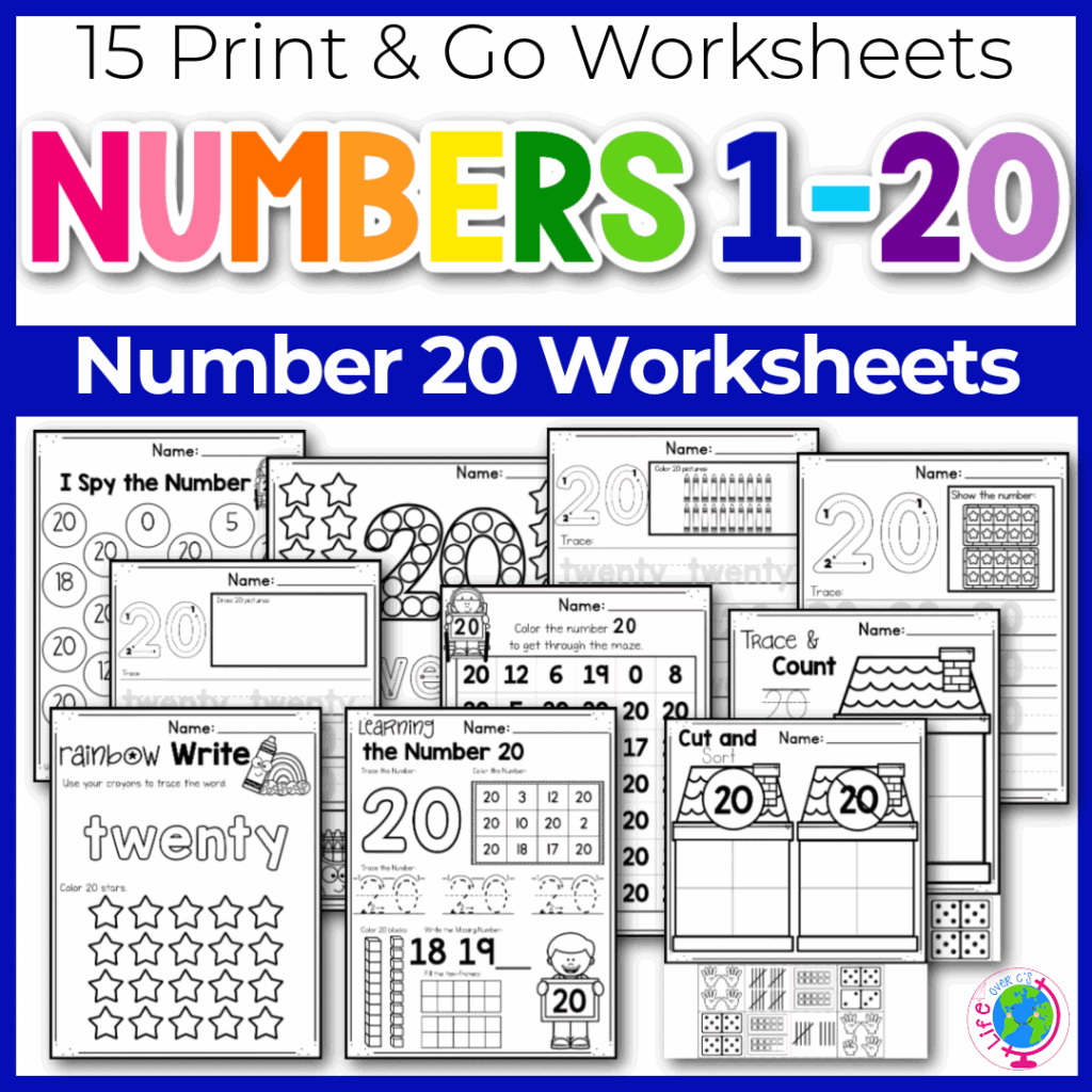 Numbers 1 20 Worksheets For Preschoolers - Counting and number recognition worksheets | Worsheets library ...