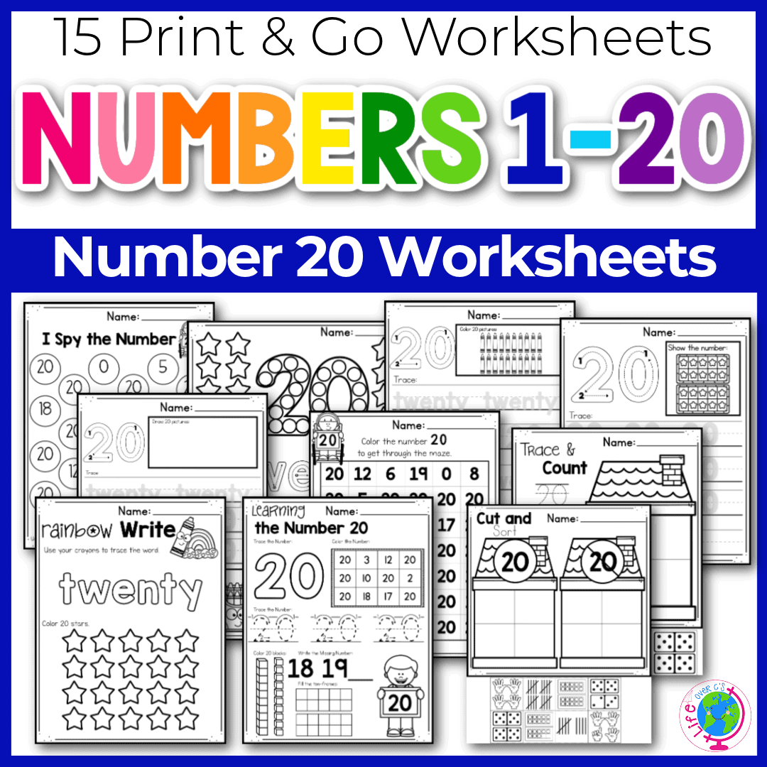 Numbers 1 20 Worksheets For Preschoolers - Counting and number recognition worksheets | Worsheets library ...