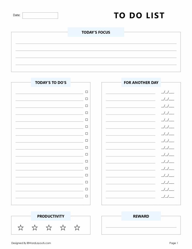 Numbers To Do List Template - structured to do list with task numbers and notes