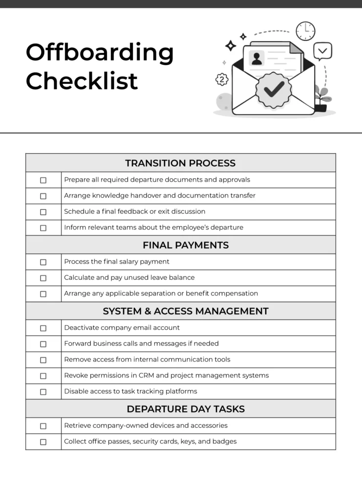 offboarding checklist free google docs template