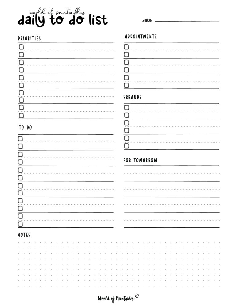 Office Daily To Do List Template - free printable daily to do list template