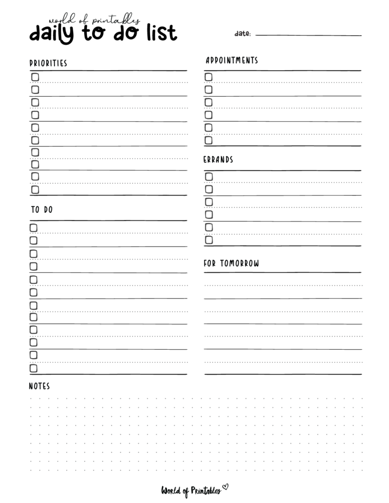 Office Daily To Do List Template - free printable daily to do list template