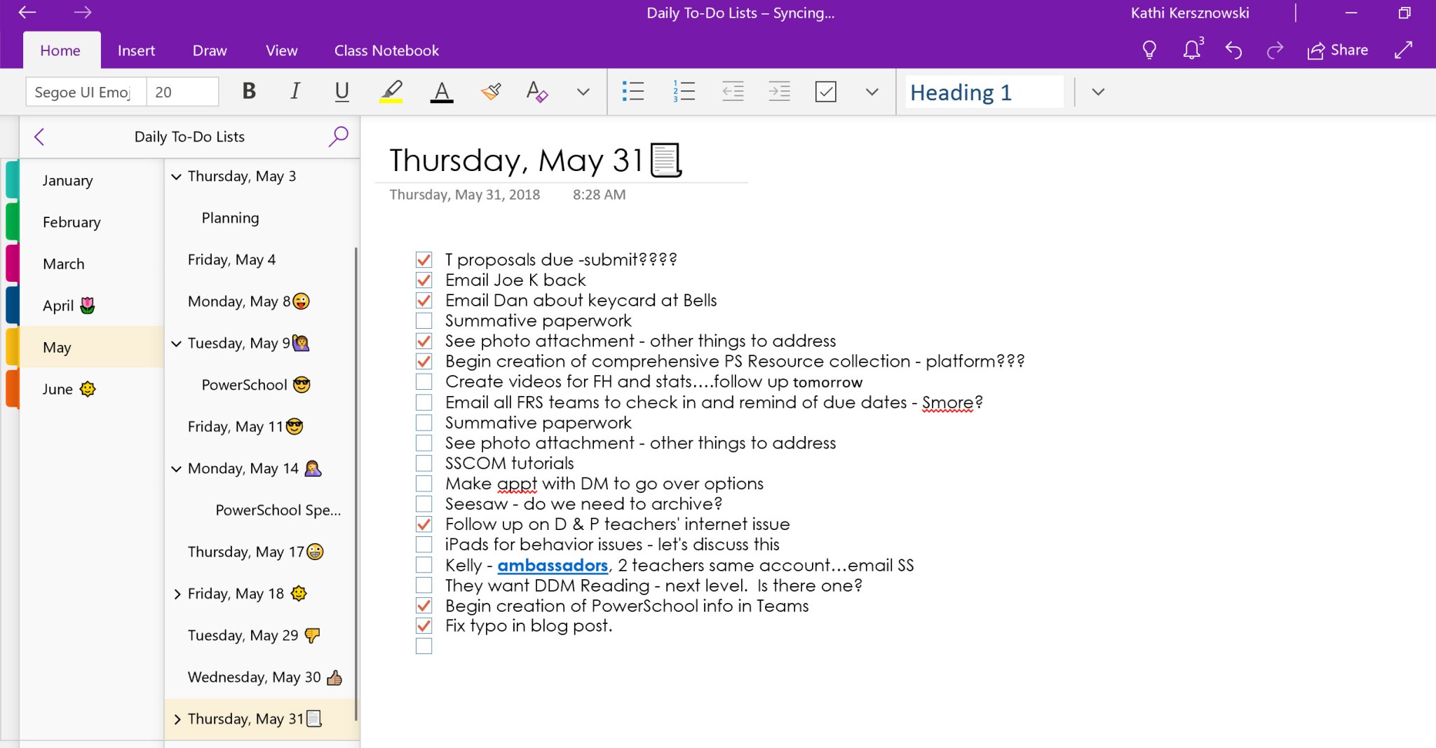 One Minute To Do List Template - daily to do with onenote