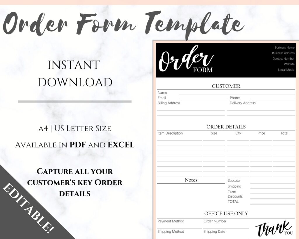 order form template printable style7