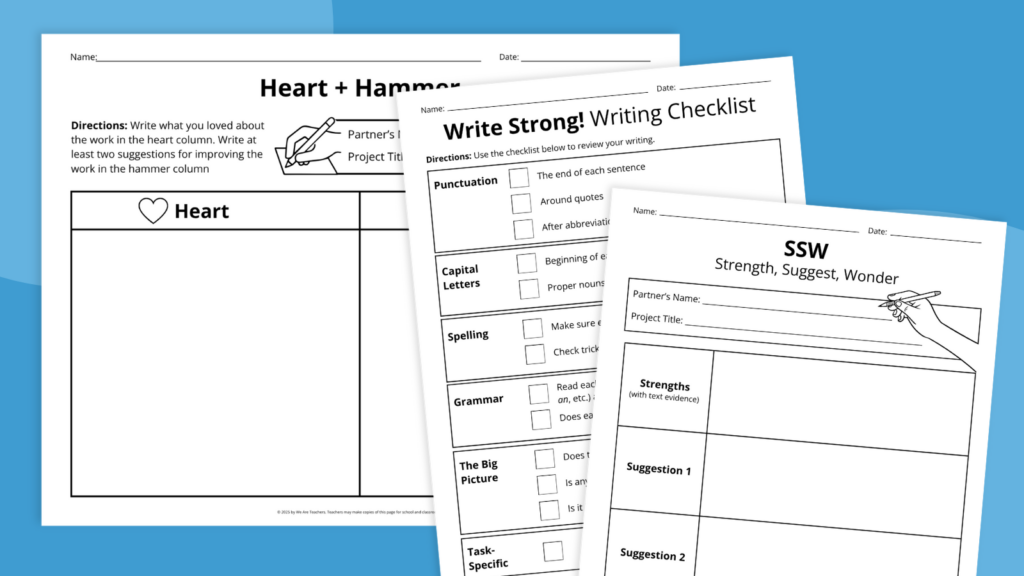 peer editing checklist